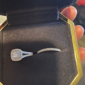 Engagement ring and band